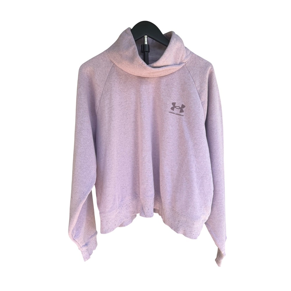 Under Armour Sweatshirt Women Medium Purple EUC Funnel Neck Raglan Logo